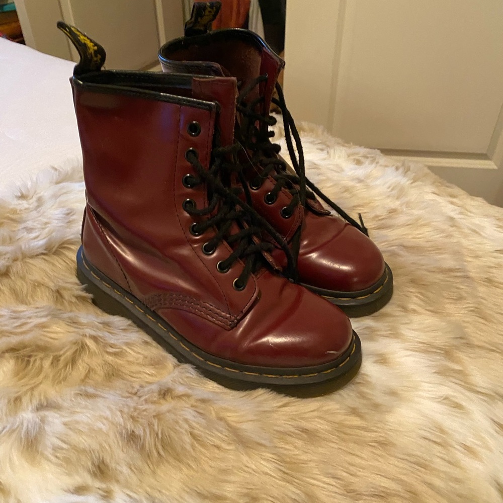 Deep red Doc Martens Womens